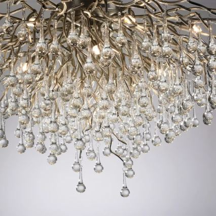 Paul Neuhaus 8092-55 - Flush-mounted chandelier ICICLE 14xG9/40W/230V Ø 100 cm polished chrome