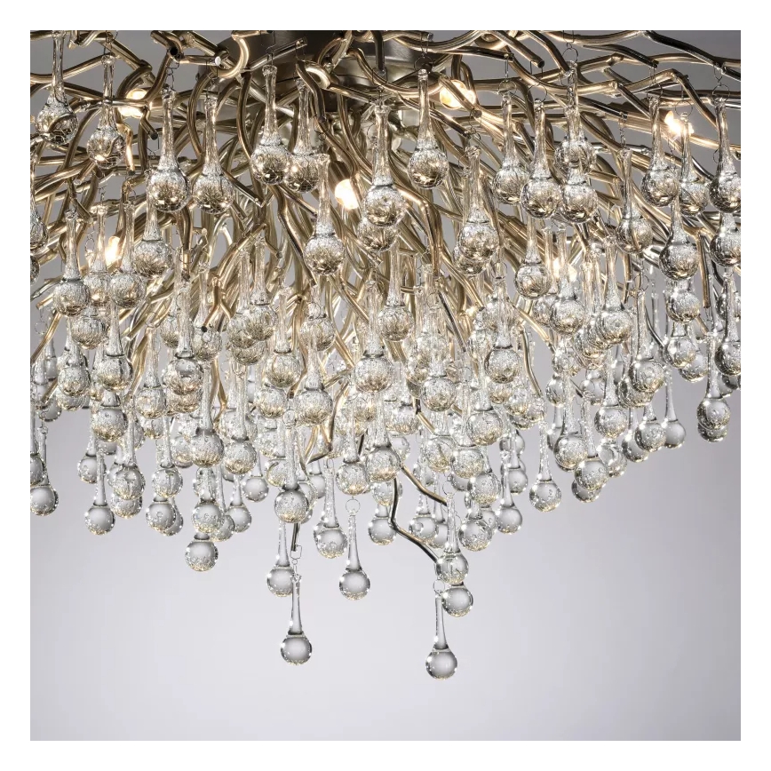 Paul Neuhaus 8092-55 - Flush-mounted chandelier ICICLE 14xG9/40W/230V Ø 100 cm polished chrome