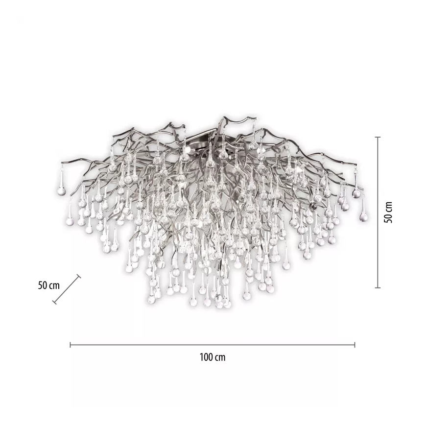 Paul Neuhaus 8092-55 - Flush-mounted chandelier ICICLE 14xG9/40W/230V Ø 100 cm polished chrome