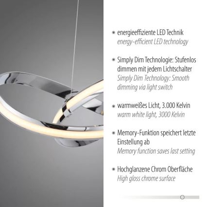 Paul Neuhaus 8291-17 - LED Dimmable chandelier on a string MELINDA LED/30W/230V