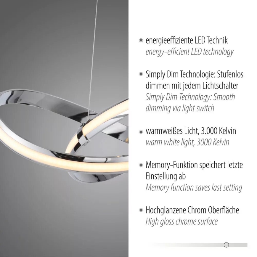Paul Neuhaus 8291-17 - LED Dimmable chandelier on a string MELINDA LED/30W/230V