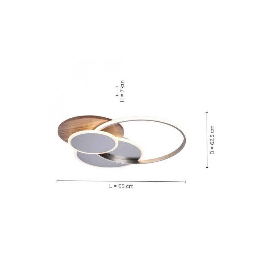 Paul Neuhaus 8328-79 - LED Dimmable ceiling light PALMA LED/50W/230V 2700-5000K pine + remote control
