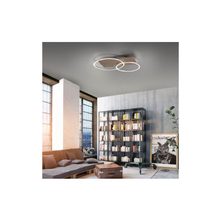 Paul Neuhaus 8329-79 - LED Dimmable surface-mounted chandelier PALMA LED/26W/230V 2700-5000K pine + remote control
