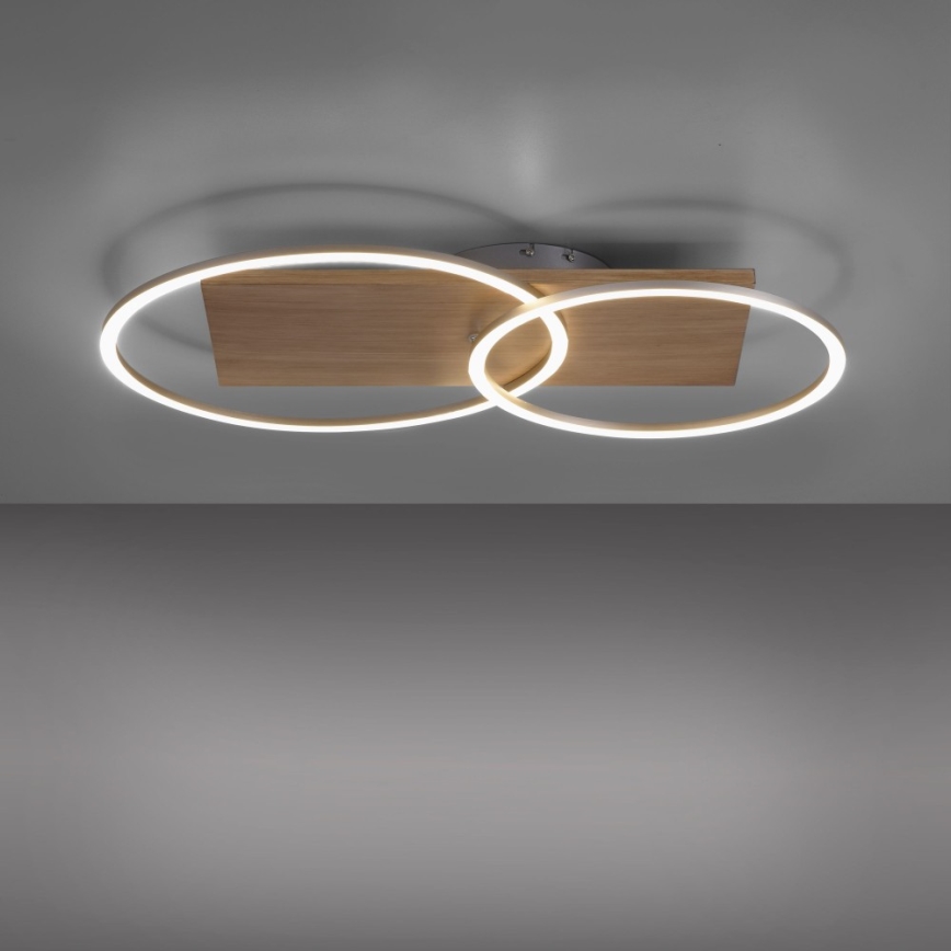 Paul Neuhaus 8329-79 - LED Dimmable surface-mounted chandelier PALMA LED/26W/230V 2700-5000K pine + remote control