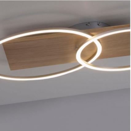 Paul Neuhaus 8329-79 - LED Dimmable surface-mounted chandelier PALMA LED/26W/230V 2700-5000K pine + remote control