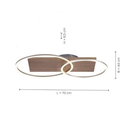 Paul Neuhaus 8329-79 - LED Dimmable surface-mounted chandelier PALMA LED/26W/230V 2700-5000K pine + remote control