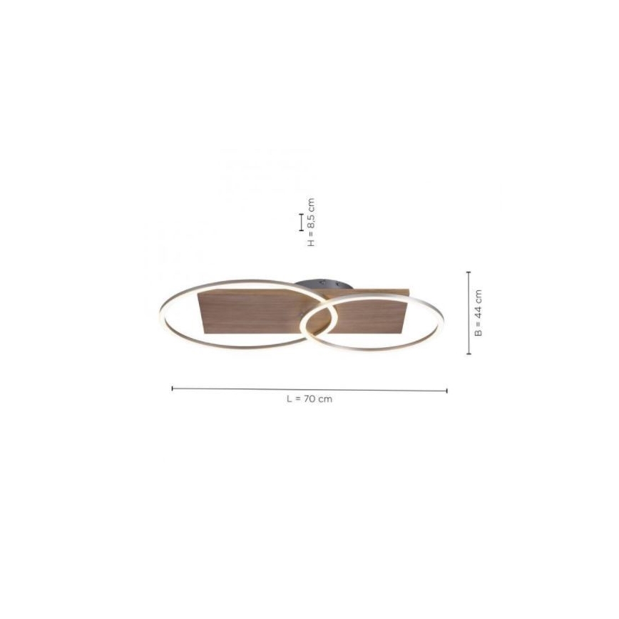 Paul Neuhaus 8329-79 - LED Dimmable surface-mounted chandelier PALMA LED/26W/230V 2700-5000K pine + remote control