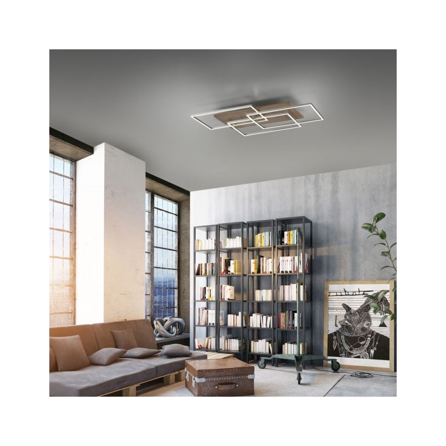 Paul Neuhaus 8330-79 - LED Dimmable surface-mounted chandelier PALMA 3xLED/12W/230V pine + remote control
