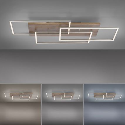 Paul Neuhaus 8330-79 - LED Dimmable surface-mounted chandelier PALMA 3xLED/12W/230V pine + remote control
