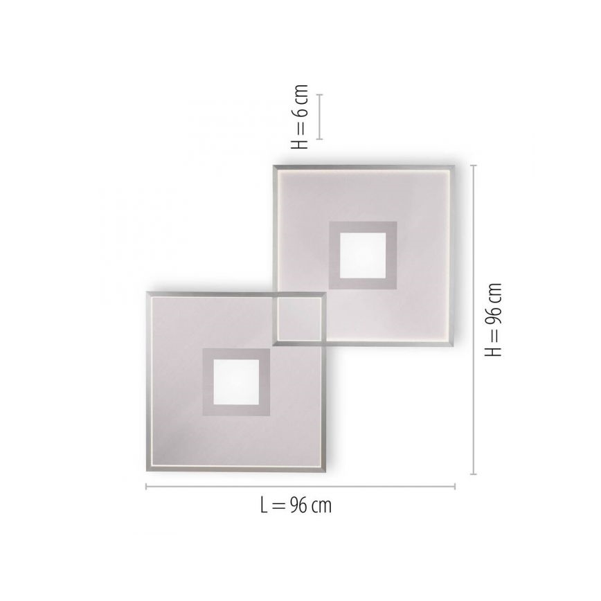 Paul Neuhaus 8378-55 - LED Dimmable ceiling light AMARA LED/45W/230V shiny chrome + remote control