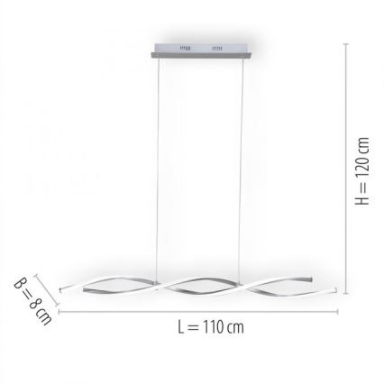 Paul Neuhaus 9142-55 - LED Dimmable chandelier on a string POLINA 2xLED/10,2W/230V