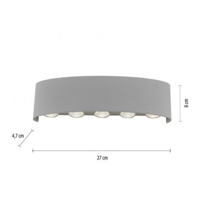 Paul Neuhaus 9489-21- LED Outdoor wall light CARLO 10xLED/0,8W/230V IP54