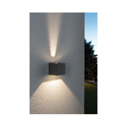 Paulmann 18000 - 2xLED/3W IP65 Outdoor wall light CYBO 230V grey