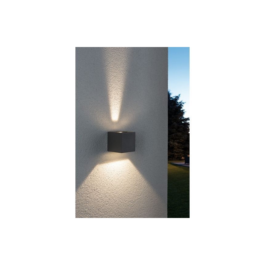 Paulmann 18000 - 2xLED/3W IP65 Outdoor wall light CYBO 230V grey