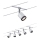Paulmann 3981 - SET 5xLED/4W Complete cable lighting system TUBE 230V matte chrome/black