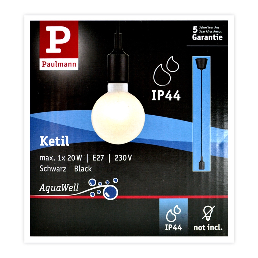 Paulmann 50346 - Power cable NEORDIC 1xE27/20W/230V IP44