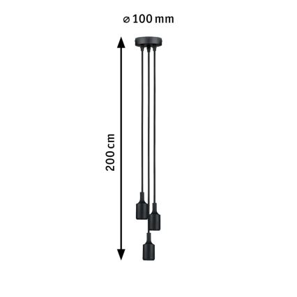 Paulmann 50382 - 3xE27/60W Power cable KETIL 230V