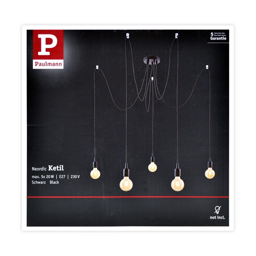 Paulmann 50389 - Chandelier on a string NEORDIC 5xE27/20W/230V spider