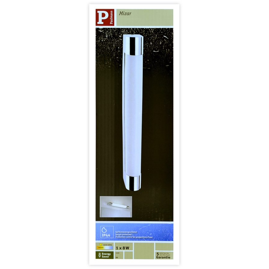 Paulmann 70360 -  1xG5/8W IP44 Bathroom mirror lighting MIZAR 230V