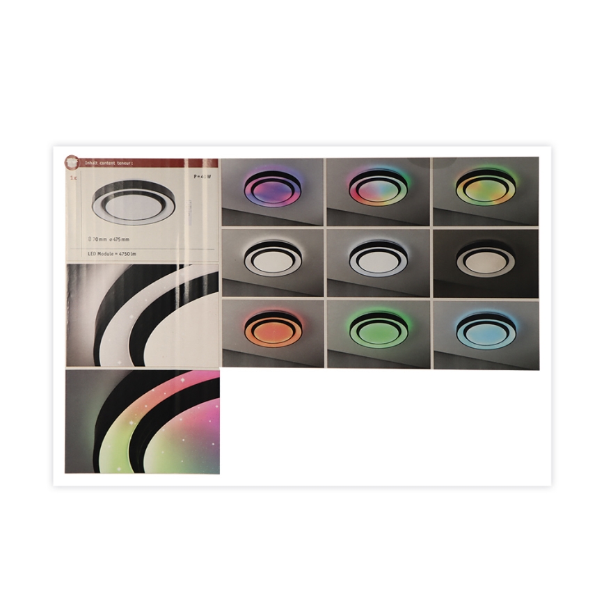 Paulmann 70545 - LED RGBW/38,5W Dimmable ceiling light RAINBOW 230V 3000-6500K + remote control