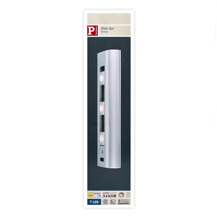 Paulmann 70640 - 3xLED/0,5W Dimmable cabinet light SLIDE 6xAA