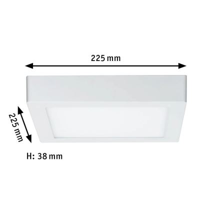 Paulmann 70645 - LED/12,5W Ceiling light LUNAR 230V 22,5x22,5 cm white