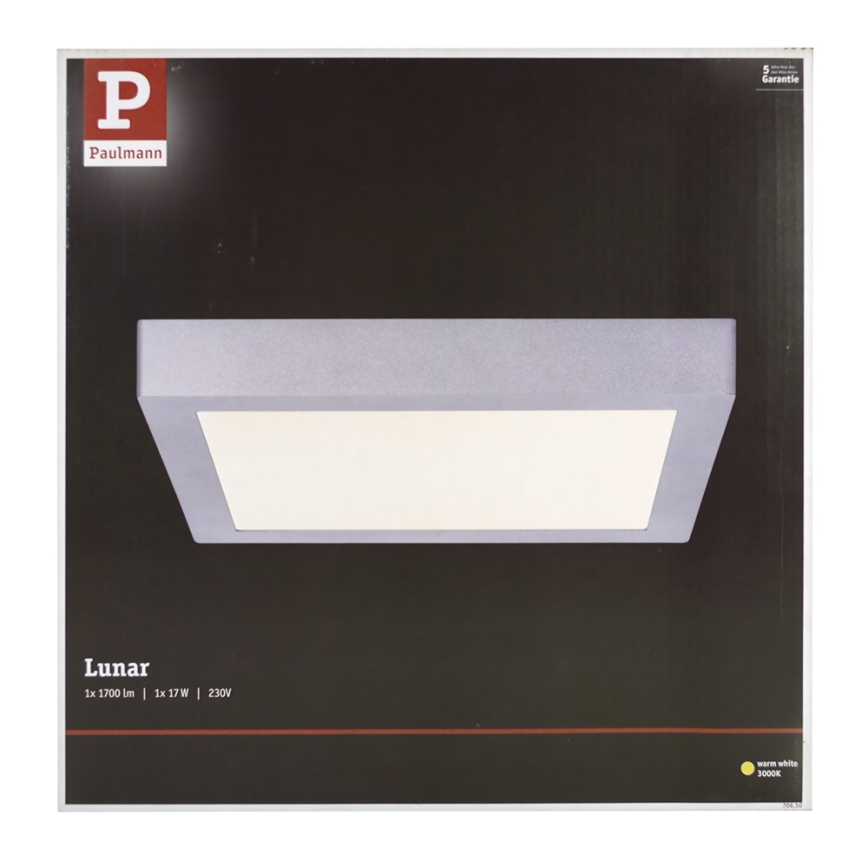 Paulmann 70650 - LED/17W Ceiling light LUNAR 230V 30x30 cm matte chrome