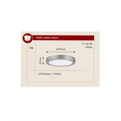 Paulmann 70655 - LED/17W Ceiling light LUNAR 230V