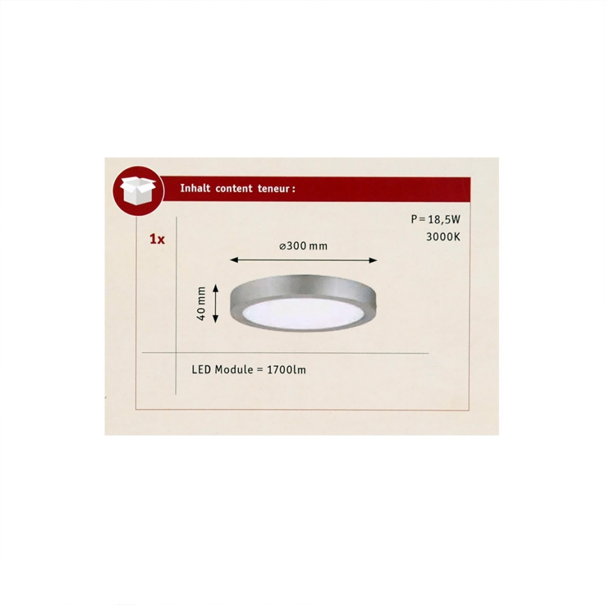 Paulmann 70655 - LED/17W Ceiling light LUNAR 230V