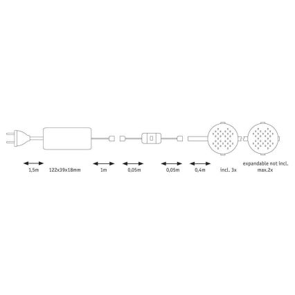 Paulmann 70711 - SET 3xLED/2,8W Furniture lighting with a sensor SOFTPAD 230V 2700K