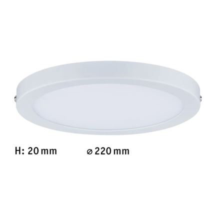 Paulmann 70868 - LED/18,5W Dimmable panel ATRIA 230V 2700K d. 22 cm white