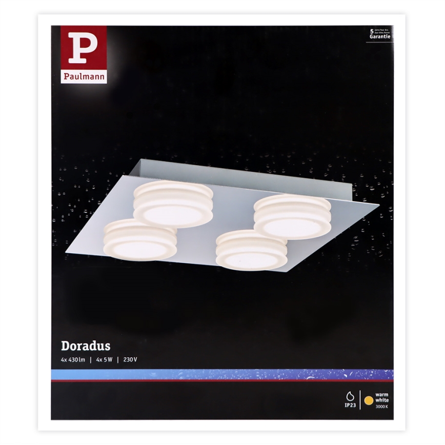 Paulmann 70875 - 4xLED/5W IP23 Bathroom ceiling light DORADUS 230V