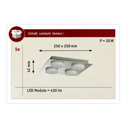Paulmann 70875 - 4xLED/5W IP23 Bathroom ceiling light DORADUS 230V