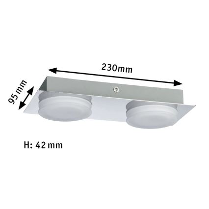 Paulmann 70883 - DORADUS Bathroom Wall Light, 2x LED / 4.7W, IP23, 230V