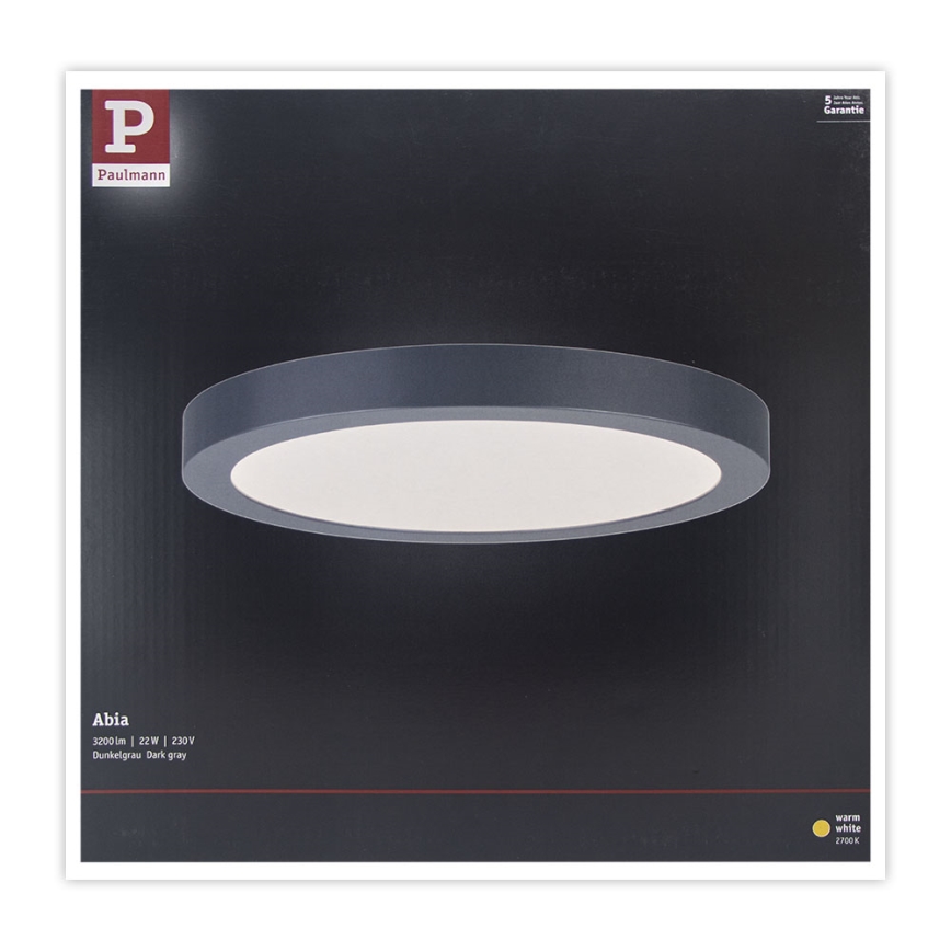 Paulmann 70988 - LED/22W Ceiling light ABIA 230V anthracite