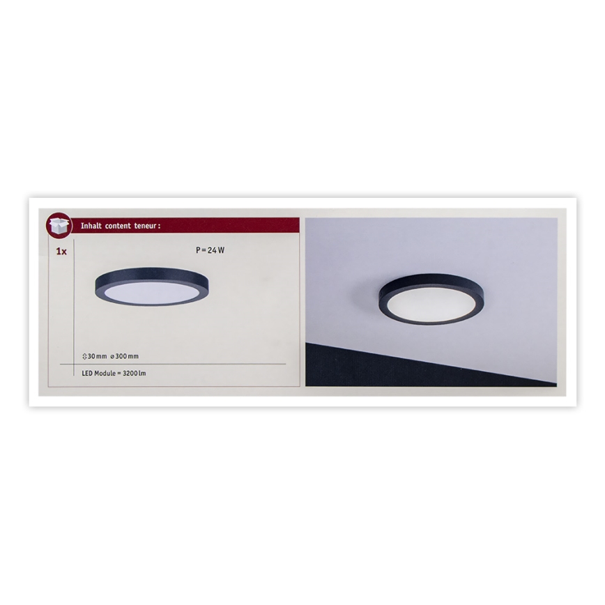 Paulmann 70988 - LED/22W Ceiling light ABIA 230V anthracite
