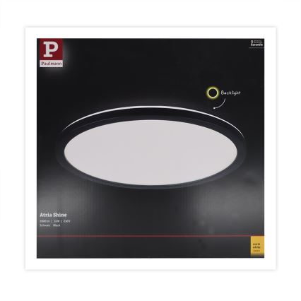 Paulmann 70998 - LED/16W Surface-mounted panel ATRIA 230V 3000K d. 29,3 cm black