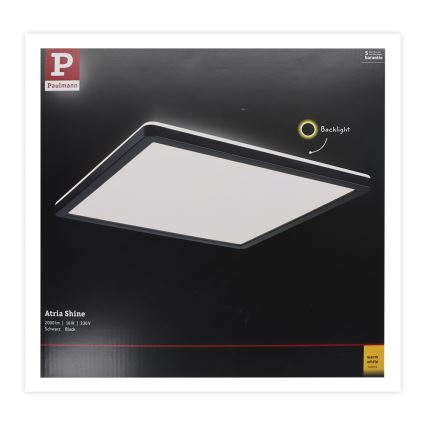 Paulmann 71001 - LED/16W Surface-mounted panel ATRIA 230V 3000K 29,3x29,3 cm black