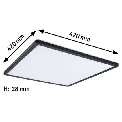 Paulmann 71002 - LED/22W Dimmable panel ATRIA 230V 3000K 42x42 cm black
