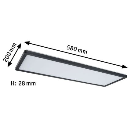 Paulmann 71003 - LED/22W Dimmable panel ATRIA 230V 3000K 20x58 cm black