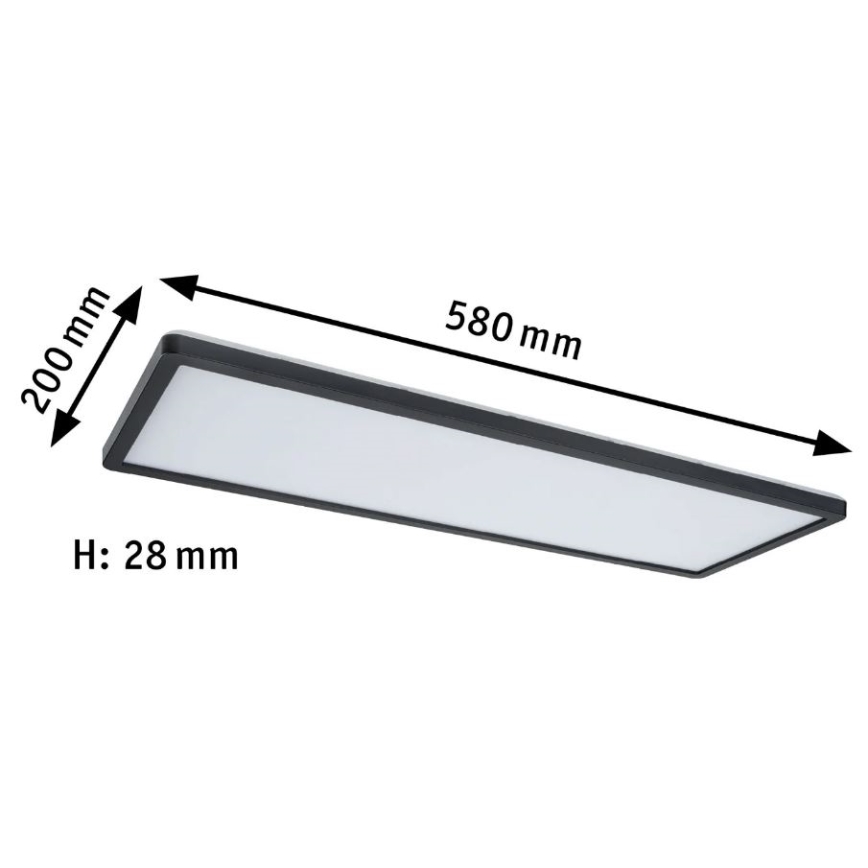 Paulmann 71003 - LED/22W Dimmable panel ATRIA 230V 3000K 20x58 cm black