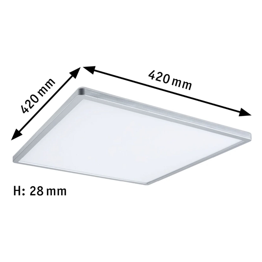Paulmann 71009 - LED/22W Dimmable panel ATRIA 230V 4000K 42x42 cm matte chrome