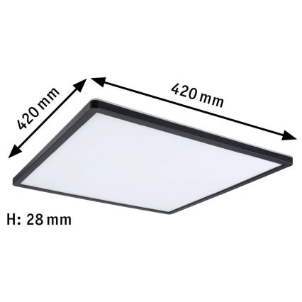 Paulmann 71016 - LED/22W Dimmable panel ATRIA 230V 4000K 42x42 cm black