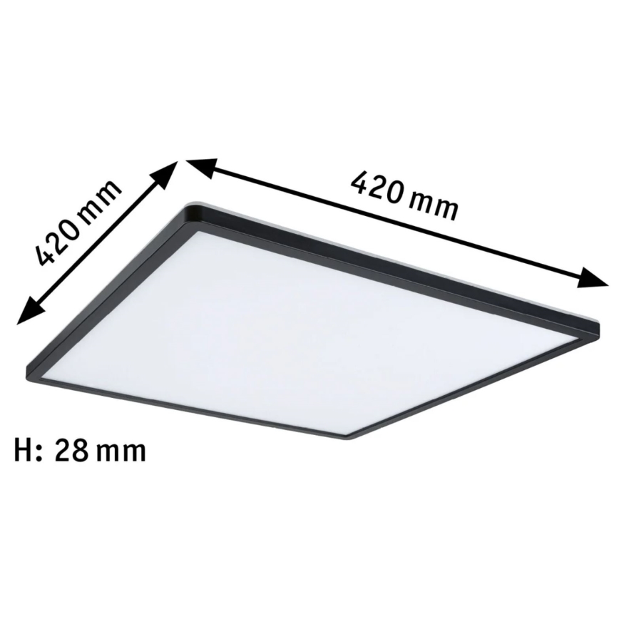 Paulmann 71016 - LED/22W Dimmable panel ATRIA 230V 4000K 42x42 cm black