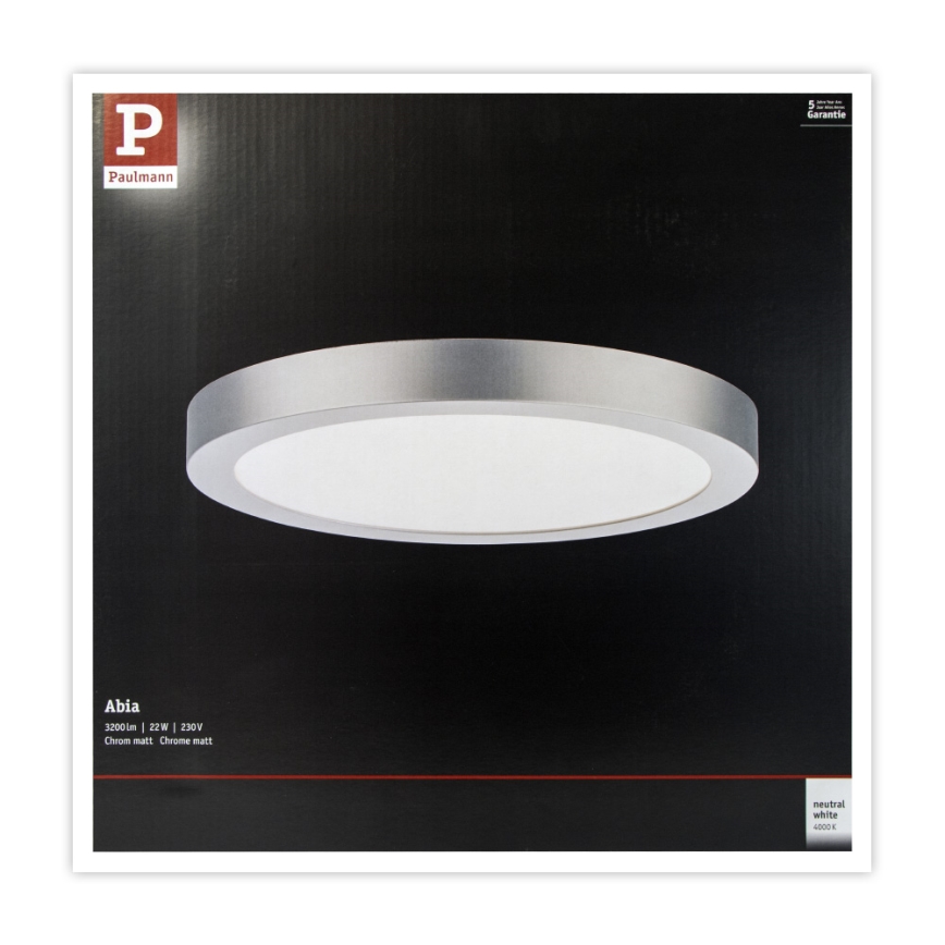 Paulmann 71023 - LED/22W Ceiling light ABIA 230V matte chrome