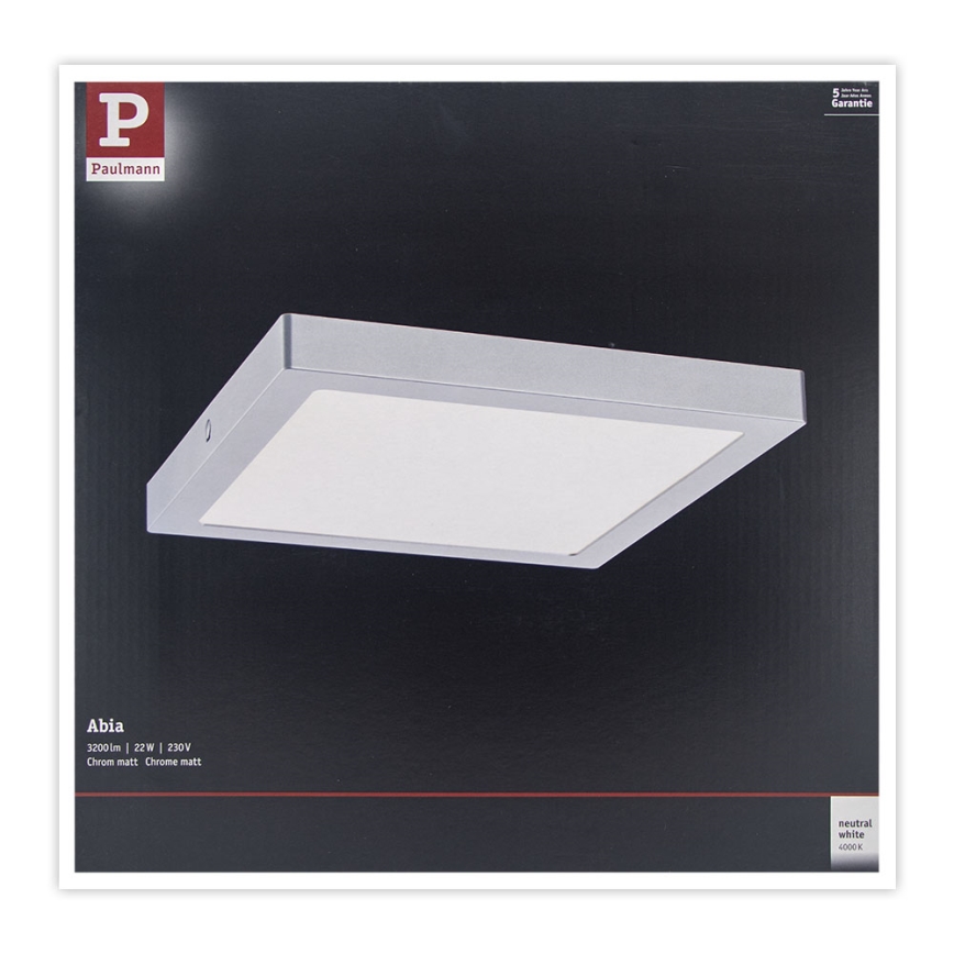 Paulmann 71024 - LED/22W Ceiling light ABIA 230V matte chrome