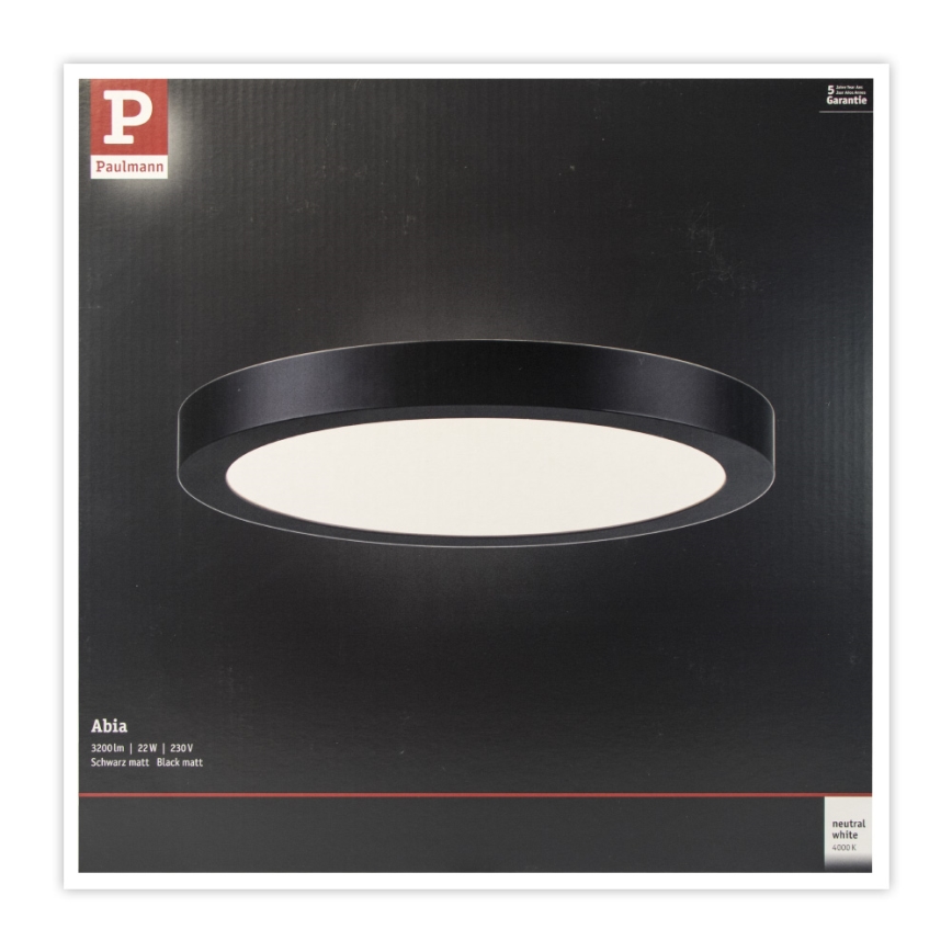 Paulmann 71025 - LED/22W Ceiling light ABIA 230V black