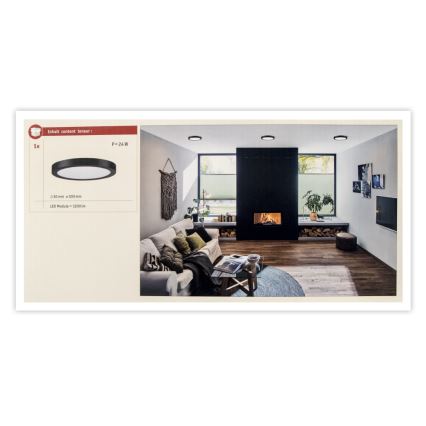 Paulmann 71025 - LED/22W Ceiling light ABIA 230V black