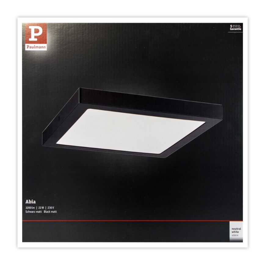 Paulmann 71026 - LED/22W Ceiling light ABIA 230V black
