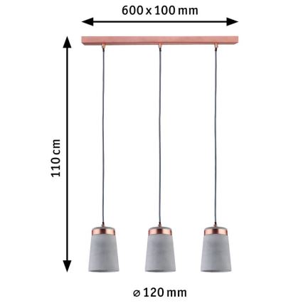 Paulmann 79626 - 3xE27/20W Chandelier on a string NEORDIC STIG 230V